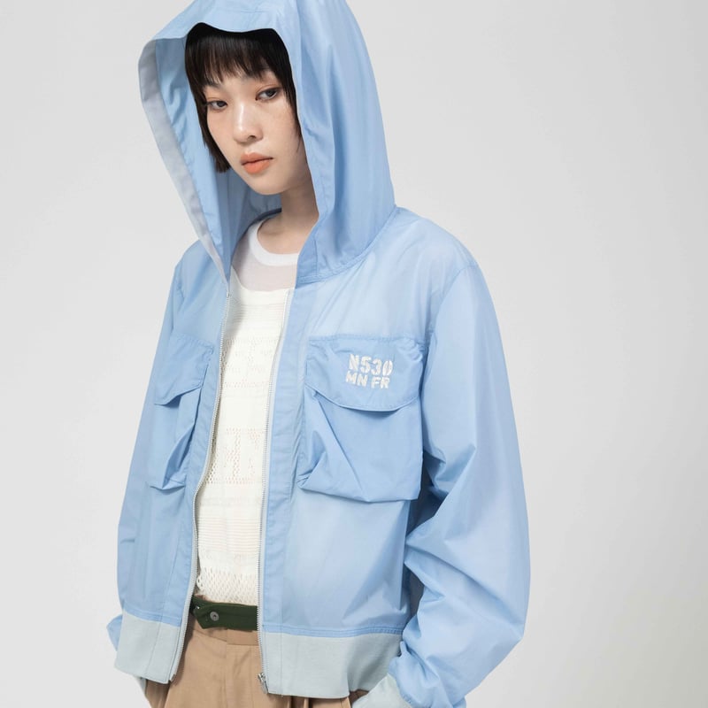 TOM⭐︎マークアンドロナ⭐︎水色フード付きシャカシャカ　ブルゾン⭐︎M トムとジェリー】コラボキャップ（キャップ）｜niko and