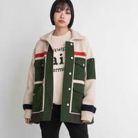 ナイロンツイルハーフ丈衿付きニットコート 【BB55-716】