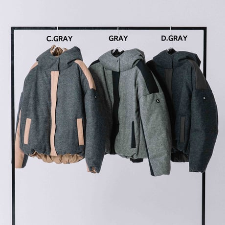 ウールライトダウンフーデッドジャケット【BB54-507】