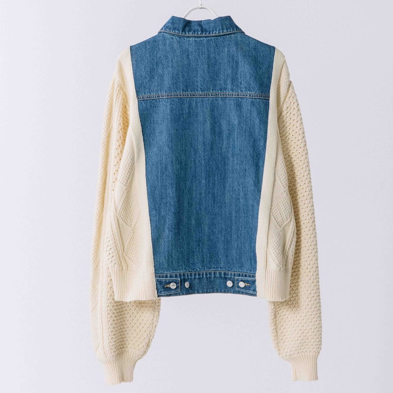 アランニットドッキングデニムジャケット【BB54-701】 | BLANC