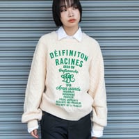 プリントクルーネックカラーニット【BB55-717】