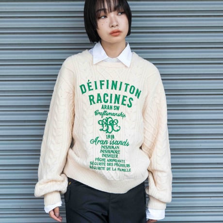 プリントクルーネックカラーニット【BB55-717】