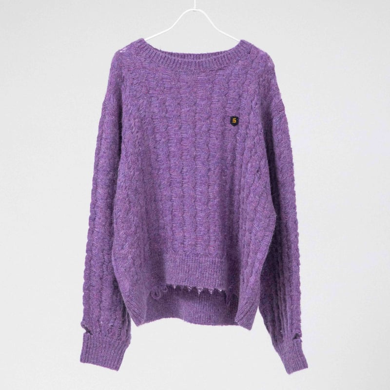 クラッシュモヘア混透かしニット 【BB55-713】 | BLANC basque