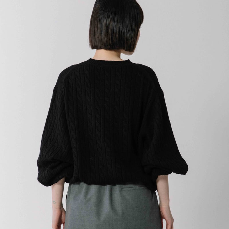 パールボタンケーブルニットカーディガン【BB54-709】 | BLANC basque