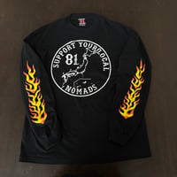 SUPPORT 81 NOMADS JAPAN L/S Flames Tee_Black