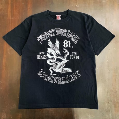 SUPPORT 81 NOMADS JAPAN 10th_TOKYO 5th_Anniversary Tee_Black/White