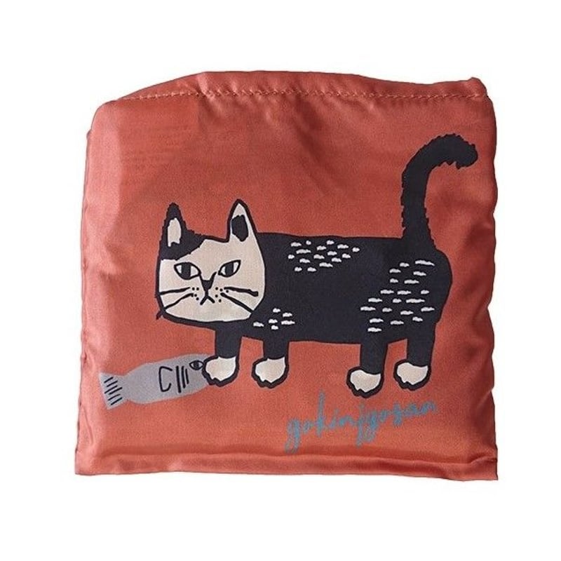 猫のスケッチ Lサイズ エコバッグ ポケッタブルエコバッグ(スケッチねこたち・ブルー）
