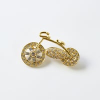 Vintage pin brooch cycling ブローチ アクセサリー 自転車 サイクリング ラインストーン