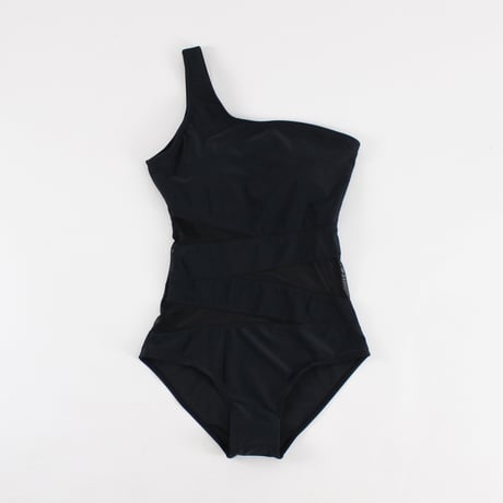 black mesh one-pieces swimsuit