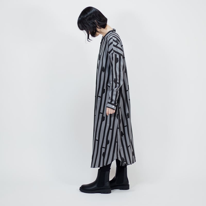 長袖シャツワンピース 梟 | 青衣 あをごろも