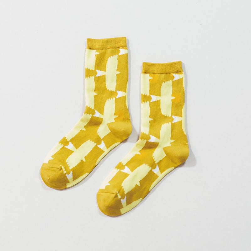 ソックス とんびに油揚げ（黄） | 青衣 あをごろも