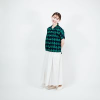 半袖ブラウス　森とムクドリ