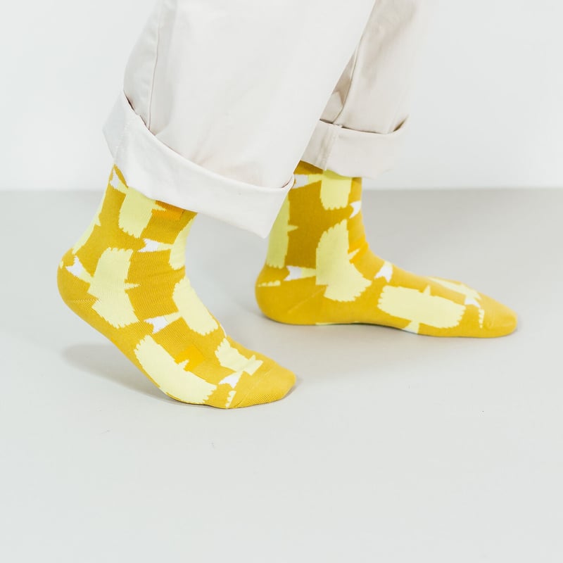 ソックス とんびに油揚げ（黄） | 青衣 あをごろも