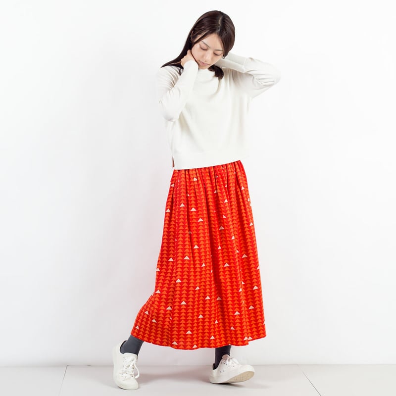 ロングスカートAW 八ツ橋（赤） | 青衣 あをごろも