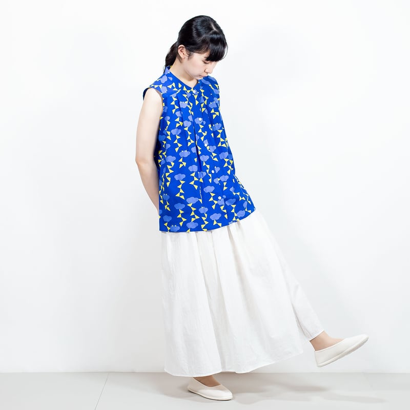 袖なしブラウス 雷 | 青衣 あをごろも