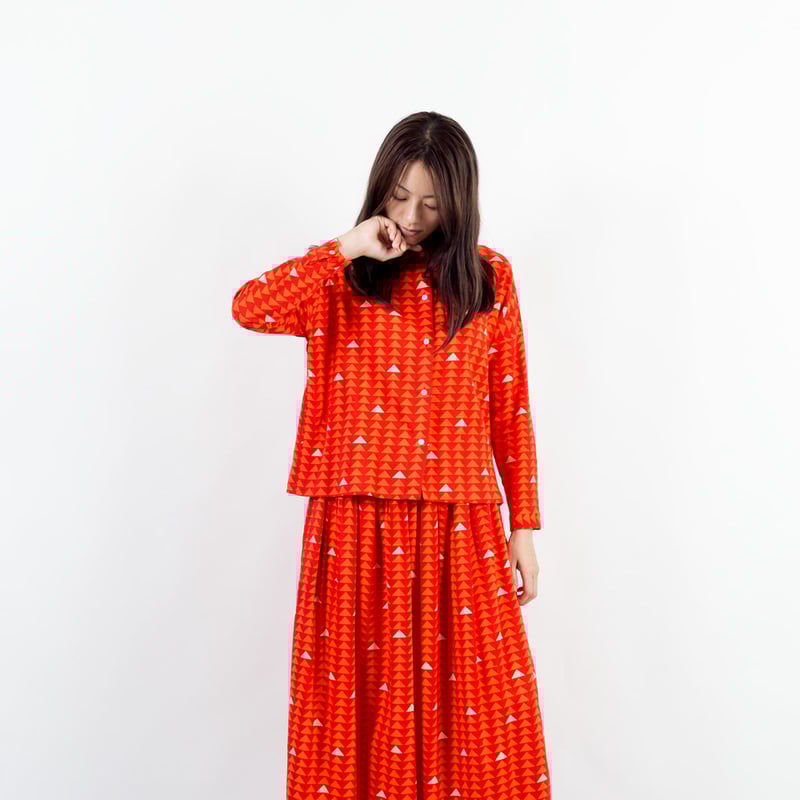 ロングスカートAW 八ツ橋（赤） | 青衣 あをごろも