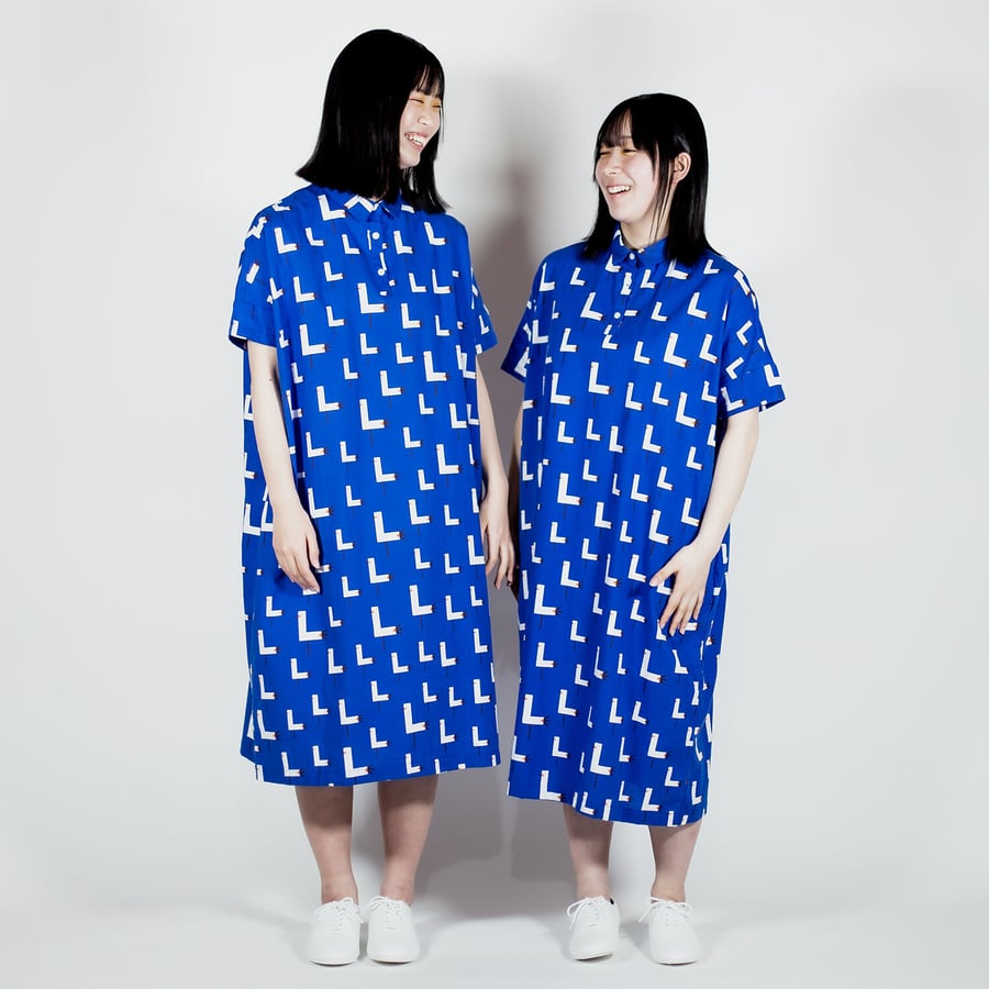 【青衣 あをごろも】着用浅い美品 膝丈半袖ワンピース 京都 日本製 青衣 あをごろも