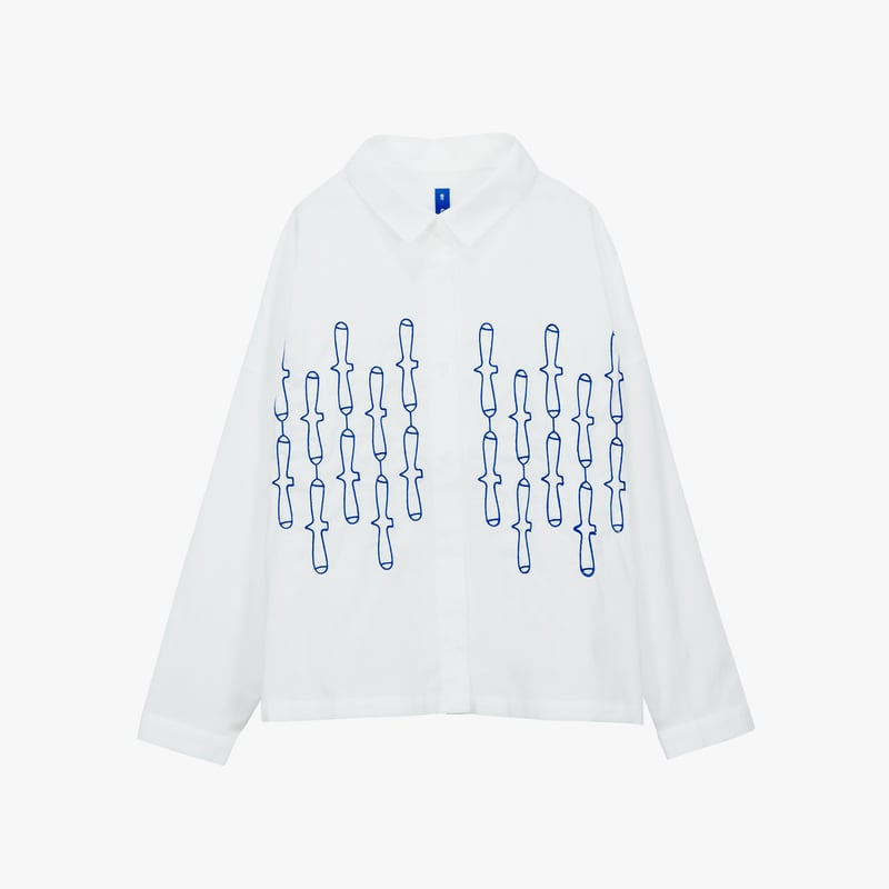 青衣 【新品】半袖ブラウス「森とムクドリ」 青衣 【新品】半袖ブラウス「森とムクドリ」
