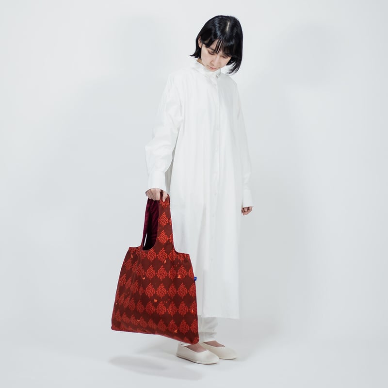 マルシェバッグ 森とムクドリ（朱） | 青衣 あをごろも