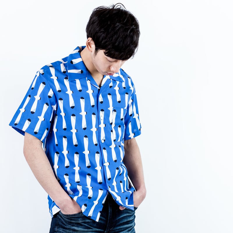 メンズ半袖シャツ かもめ | 青衣 あをごろも