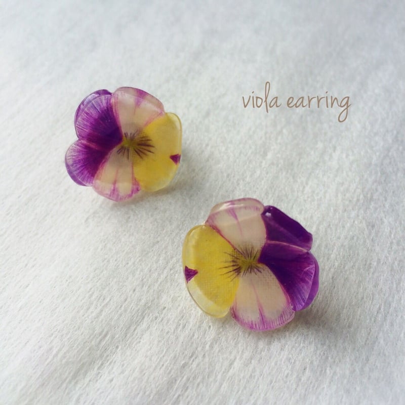 ビオラのピアス・イヤリング Yellow×Purple | viola-viola