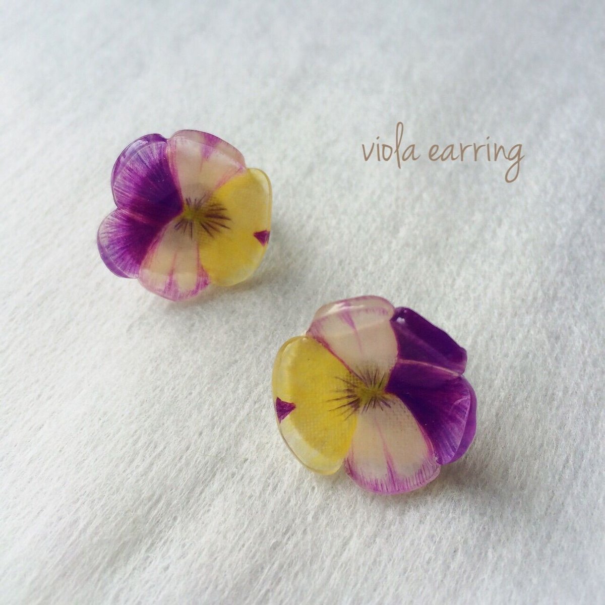 ビオラのピアス・イヤリング Yellow×Purple | viola-viola