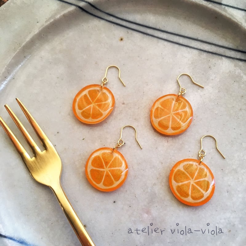ジューシー☆プチオレンジピアス・イヤリング | viola-viola