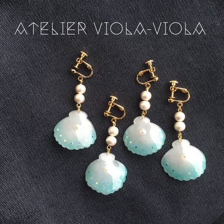 海の宝石＊貝殻ピアス・イヤリング