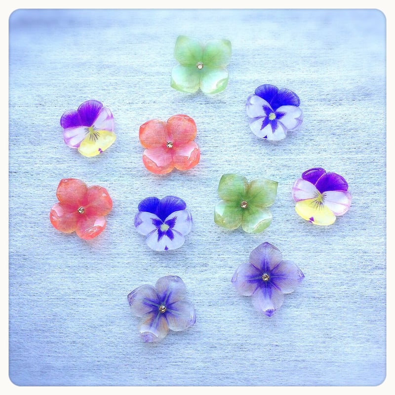 109＊ビオラ×紫陽花 ピアス/イヤリング 109＊ビオラ×紫陽花 ピアス/イヤリング ピアス