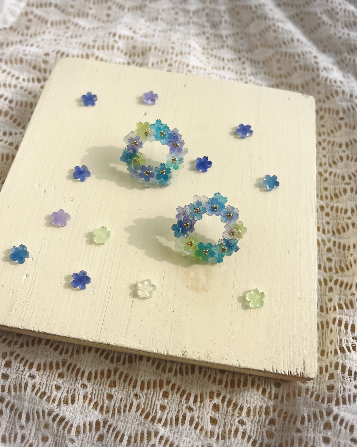 金平糖みたいな＊ブルーリースのイヤーアクセサリー | viola-viola 