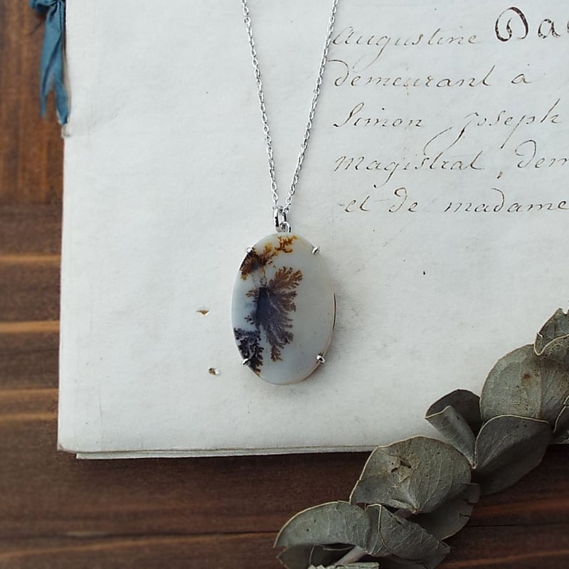 デンドリティックアゲート　ネックレストップ デンドリティックアゲートのネックレス | Namikata