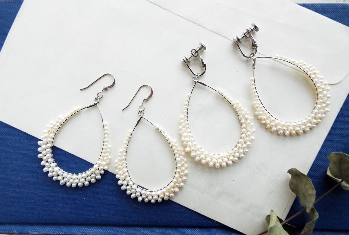 1522 魅力を引き出す✨ ポテト♡ 　淡水パールピアス イヤリングでも 1522 魅力を引き出す✨ ポテト♡ 淡水パールピアス イヤリングでも