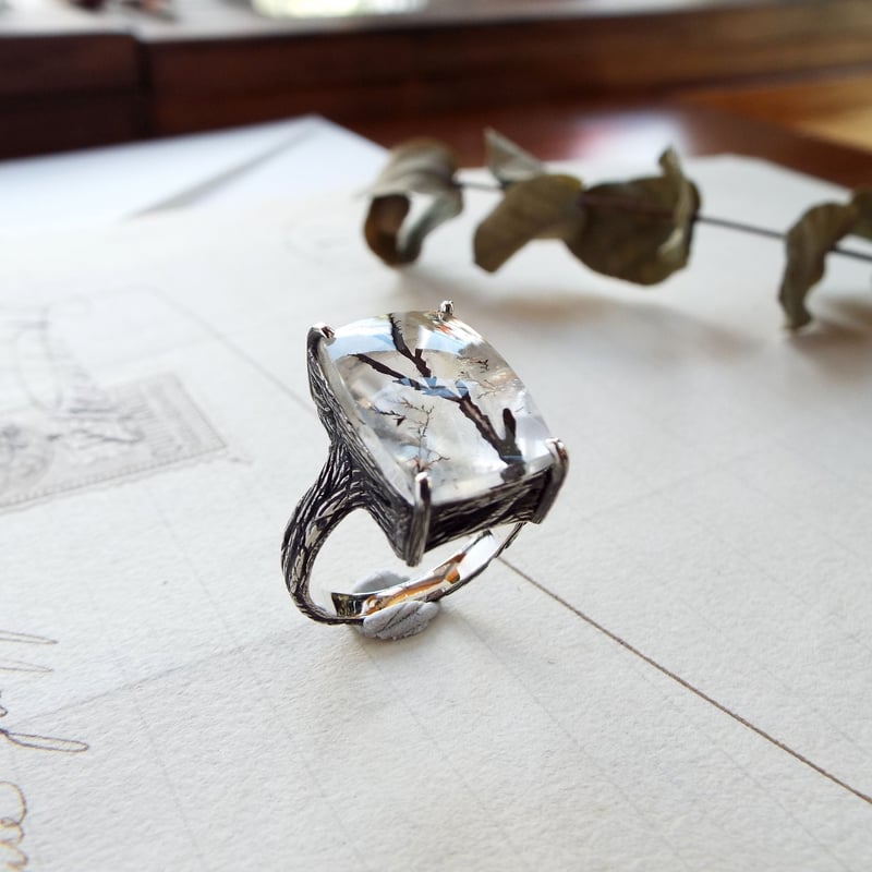 デンドリティッククォーツ（墨枝）のリング | Namikata
