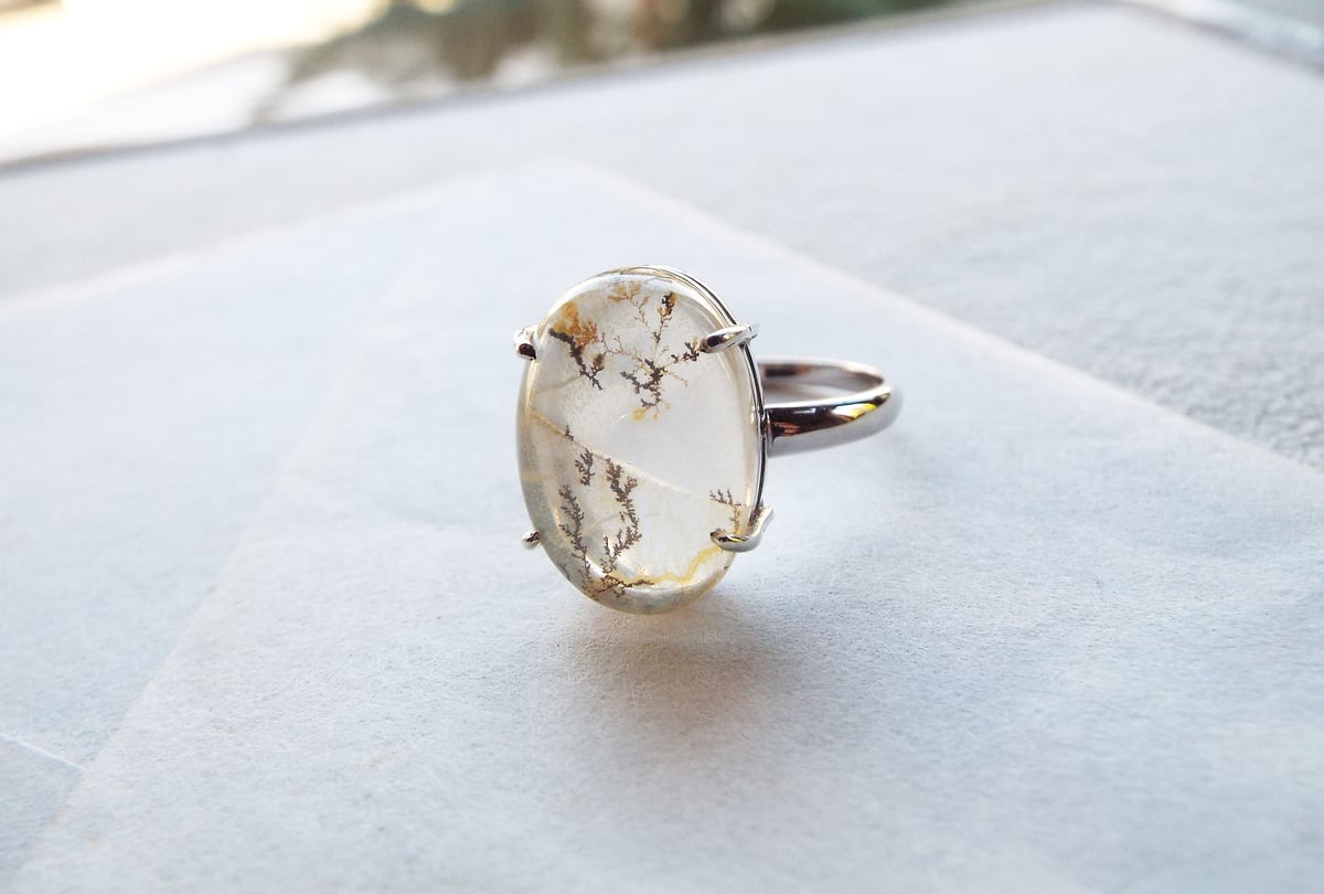 天然石　デンドリックチッククォーツ　ルース　天然石リング デンドリティック クォーツ リング / Dendritic Quartz Ring ll