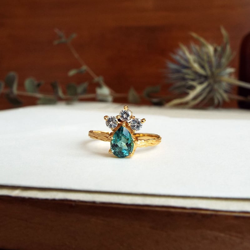 ブルーグリーントルマリン　リング　ブルーグリーントルマリン　指輪 第343回抽選販売＞ブルーグリーントルマリン 3.4ct ダイヤモンド