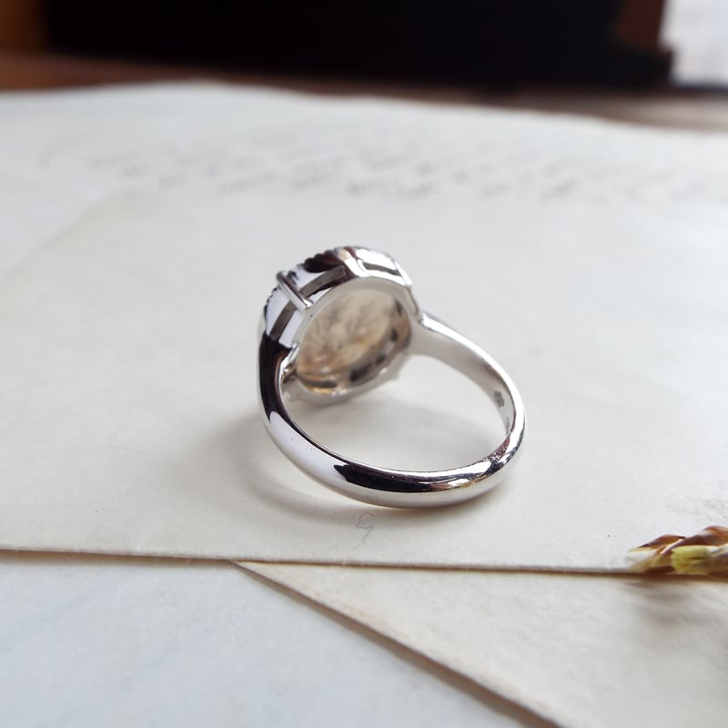 デンドリティック アゲート シルバー 12号  指輪 リング インクルージョン デンドリティック アゲート シルバー 12号 指輪 リング インクルージョン