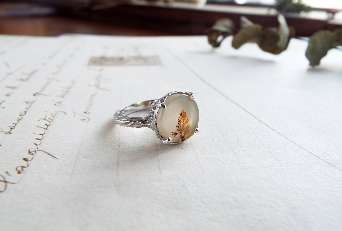 デンドリティックアゲート（磯花）のリング | Namikata