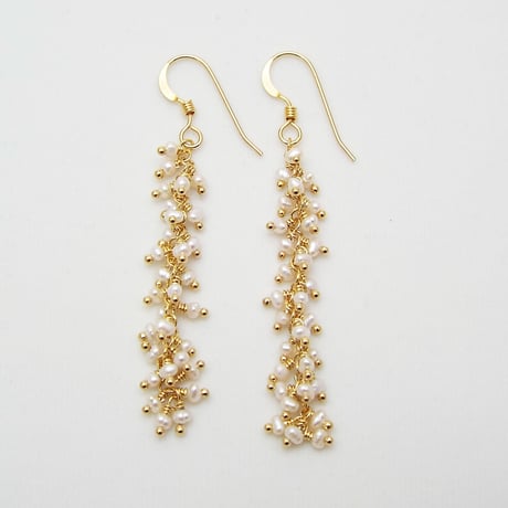 淡水パールピアス・イヤリング（スパイラル）