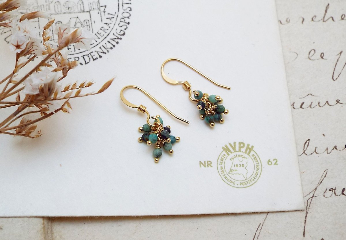 ターコイズ ピアス・イヤリング（クラスター） | Namikata
