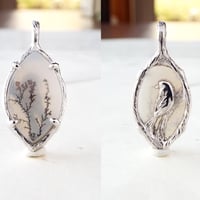 鳥とアゲートのペンダントトップ No.12　ムクドリ