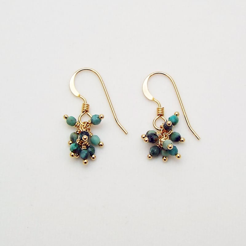 No.916 ターコイズ☆ピアス•イヤリング ターコイズ ピアス・イヤリング（クラスター） | Namikata