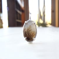 鳥とアゲートのペンダントトップ No.13　梢