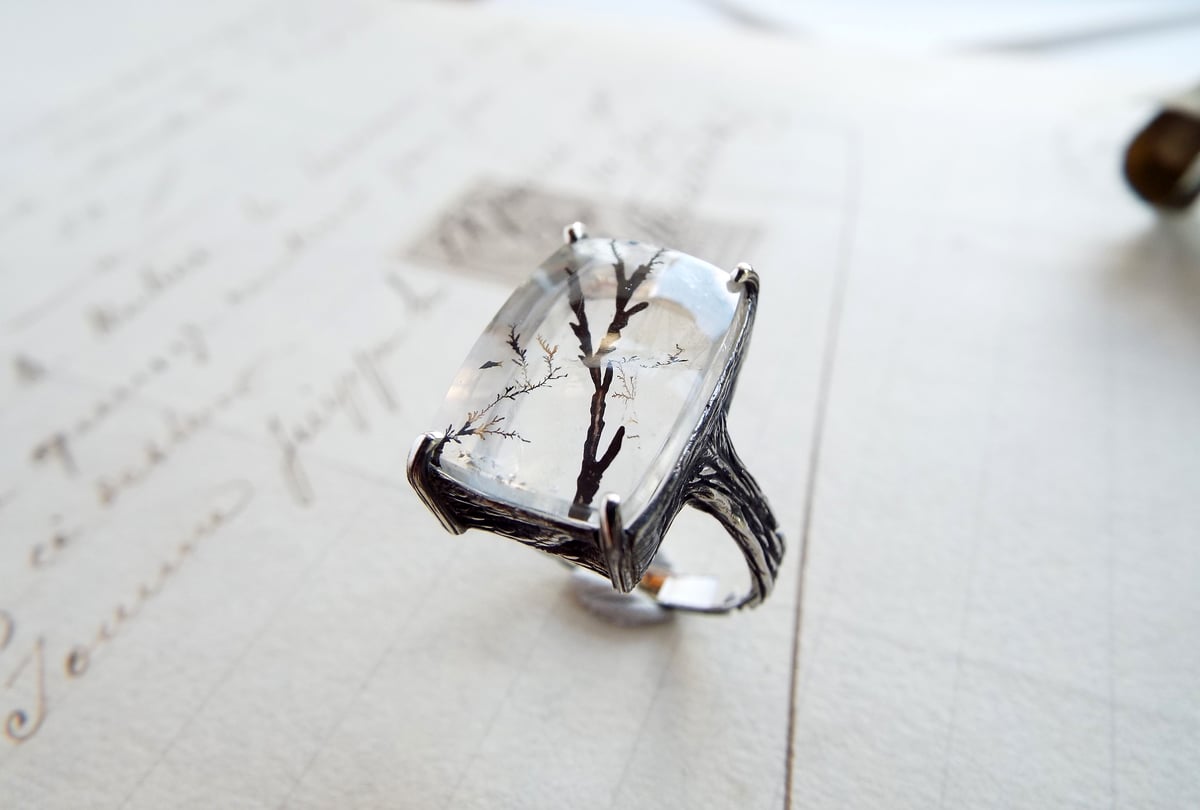 デンドリティッククォーツ（墨枝）のリング | Namikata