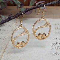 枝と鳥のピアス