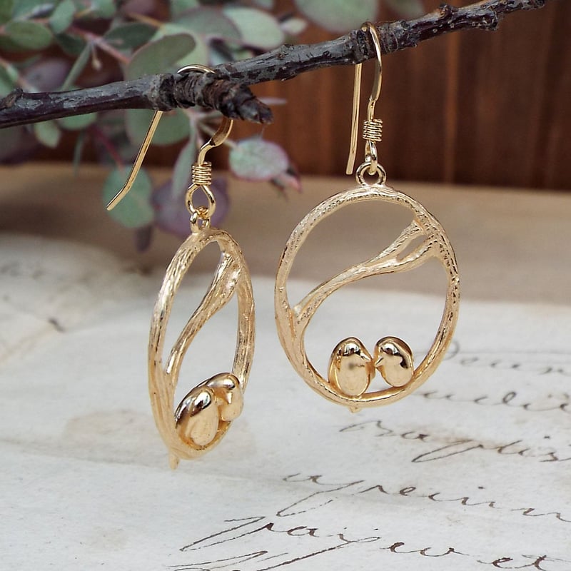 枝と鳥のピアス | Namikata