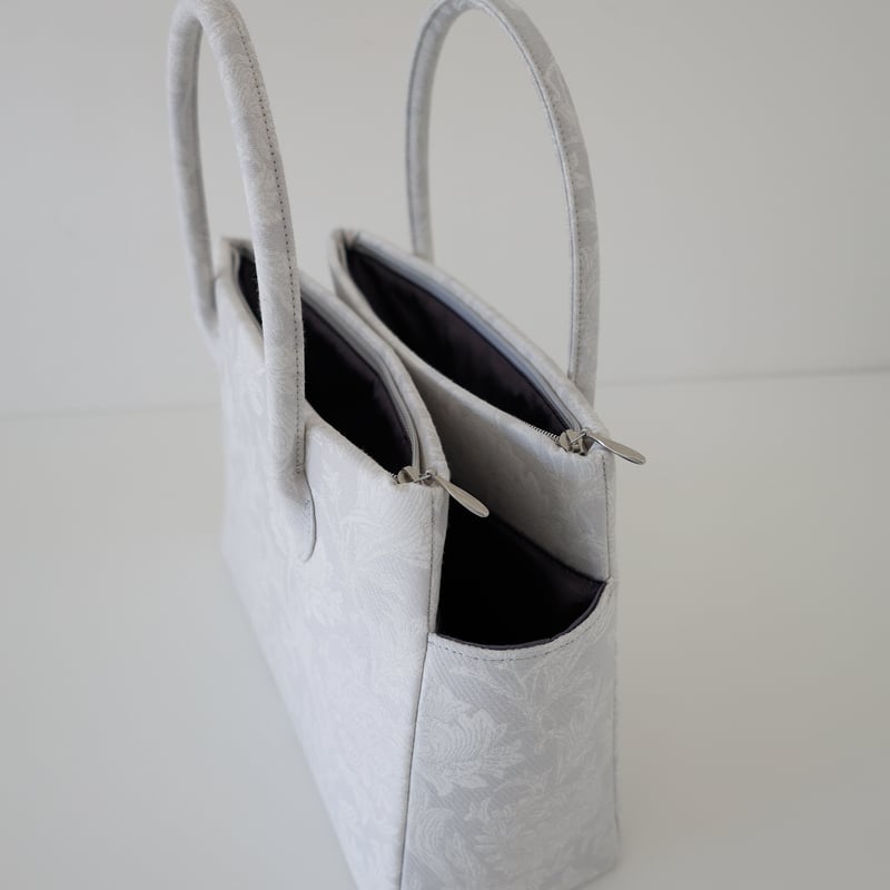 和装トート / light gray floral / W_1127 | Day After Day
