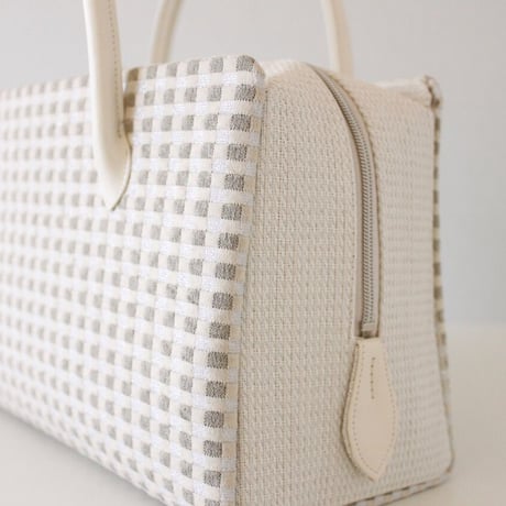 利休バッグ R_1016 / silver beige check