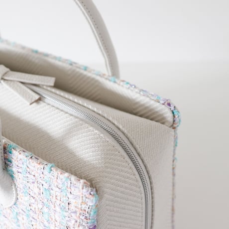 利休バッグ  /  mint & lavender tweed /R_1059
