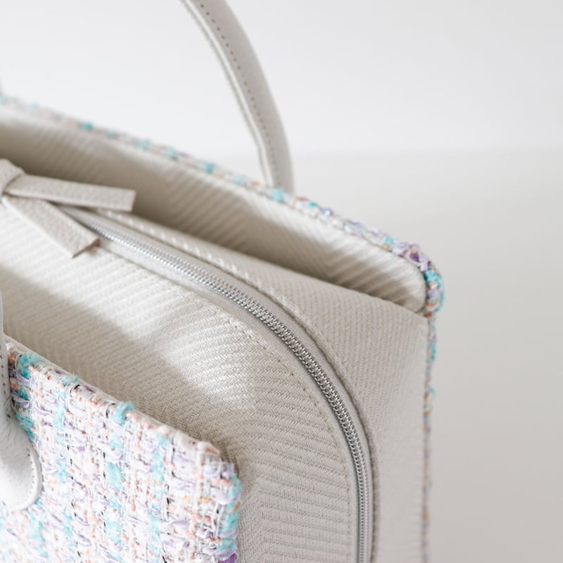 利休バッグ / mint & lavender tweed /R_1059 | Day A