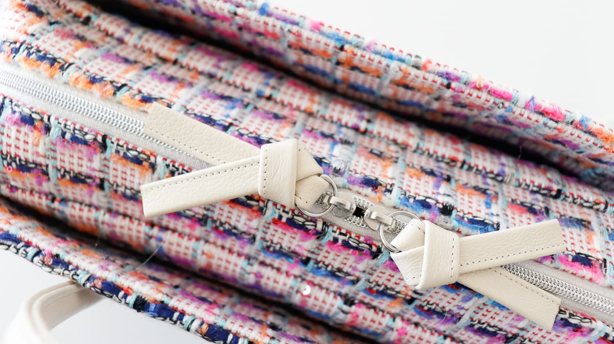 利休バッグ クリーム色と薄紫 利休バッグ /pink & blue fancy tweed/ R_1092 | Day Af